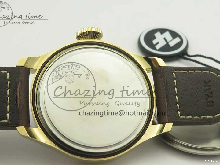 MIROTIME 0405 Big Pilot IW501005 Real Bronze ZF 1:1 Best Edition Black Dial on Brown Leather Strap A Sleek 7192